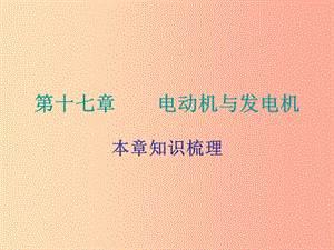 2019年九年級物理下冊 17 電動機與發(fā)電機課件（新版）粵教滬版.ppt