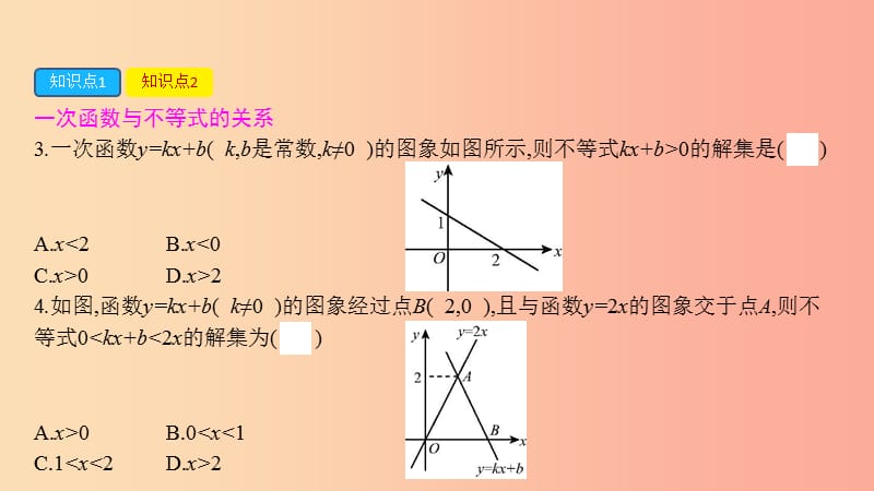 2019年春八年级数学下册第十九章一次函数19.2一次函数19.2.3一次函数与方程不等式课件 新人教版.ppt_第3页