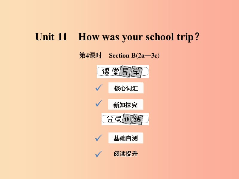 2019年春七年级英语下册 Unit 11 How was your school trip（第4课时）Section B（2a-3c）课件 新人教版.ppt_第1页