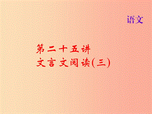 2019屆中考語文名師復(fù)習(xí) 第二十五講 文言文閱讀（三）課件.ppt