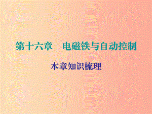 2019年九年級(jí)物理下冊(cè) 16 電磁鐵與自動(dòng)控制課件（新版）粵教滬版.ppt