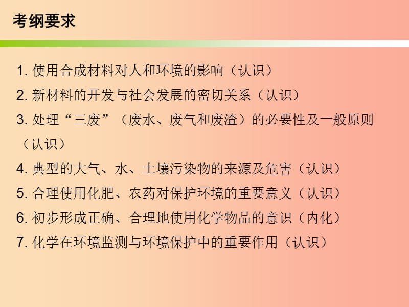 2019中考化学必备复习 第四部分 化学与社会发展 第3节 化学与环境课件.ppt_第2页