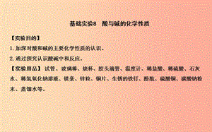 2019屆九年級化學下冊 第7章 應(yīng)用廣泛的酸、堿、鹽 基礎(chǔ)實驗8 酸與堿的化學性質(zhì)課件 滬教版.ppt