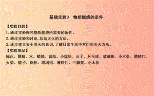 2019屆九年級化學上冊 第4章 認識化學變化 基礎實驗3 物質(zhì)燃燒的條件課件 滬教版.ppt