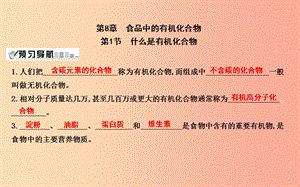 2019屆九年級化學(xué)下冊 第8章 食品中的有機化合物 第1節(jié) 什么是有機化合物課件 滬教版.ppt