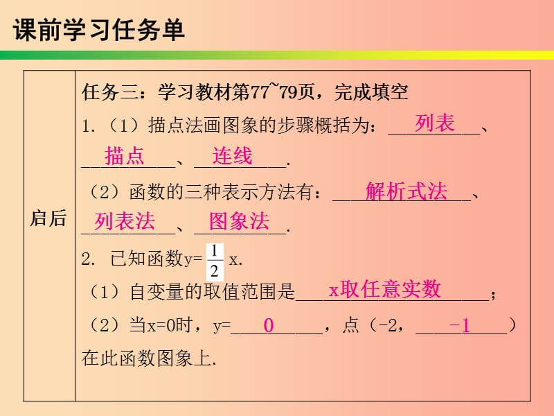 2019年春八年级数学下册 第十九章 一次函数 第32课时 函数的图象（2）—画函数的图象（课时小测本）课件 新人教版.ppt_第3页