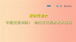 2019年八年級物理上冊 第3章 物態(tài)變化 雙休作業(yè)六 專題技能訓練1 物態(tài)變化現象及其應用課件 新人教版.ppt