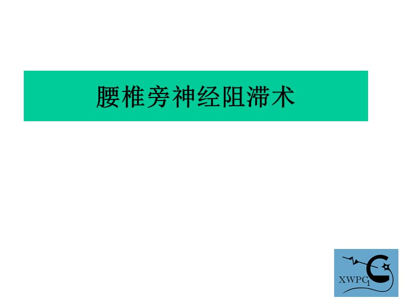 腰椎旁神经阻滞术ppt课件_第1页