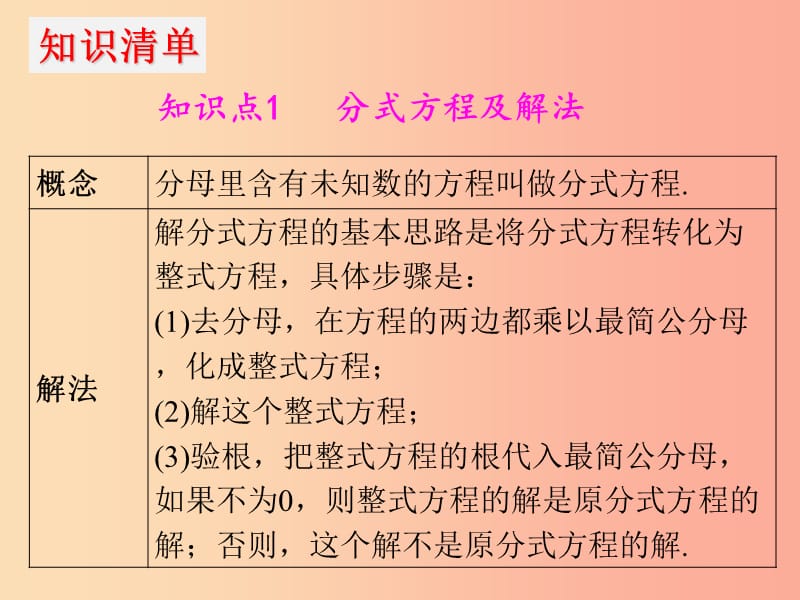 2019年中考数学冲刺总复习第一轮横向基础复习第二单元方程与不等式第7课分式方程课件.ppt_第3页