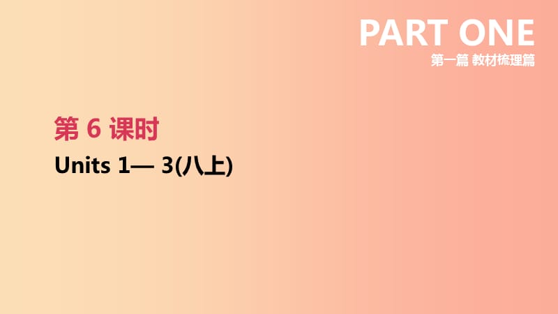 2019年中考英语一轮复习 第一篇 教材梳理篇 第06课时 Units 1- 3（八上）课件 新人教版.ppt_第1页