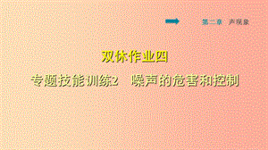 2019年八年級(jí)物理上冊(cè) 雙休作業(yè)四 專題技能訓(xùn)練2 噪聲的危害和控制課件 新人教版.ppt