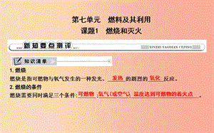 2019年九年級化學(xué)上冊 第七單元《燃料及其利用》課題1 燃燒和滅火課件 新人教版.ppt