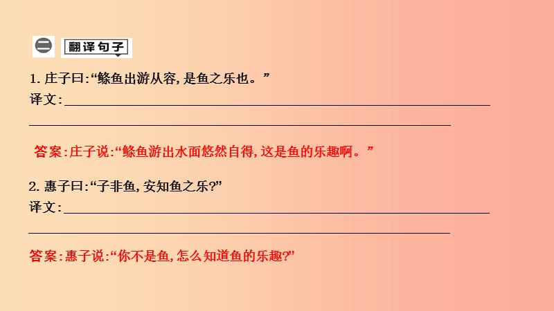 2019年中考语文总复习 第一部分 教材基础自测 八下 古诗文《庄子》二则 庄子与惠子游于濠梁之上 新人教版.ppt_第3页