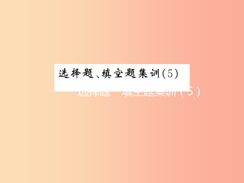 2019年中考数学复习 选择题、填空题集训（5）课件.ppt_第1页