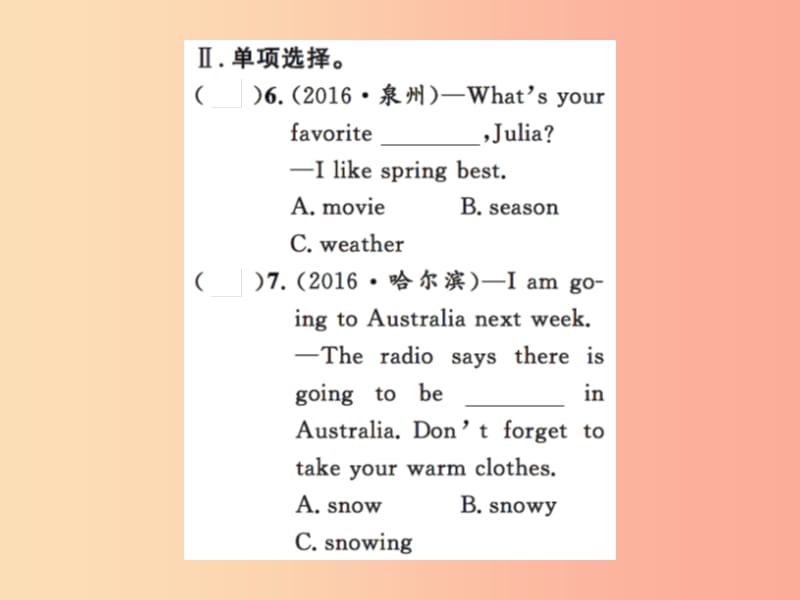 2019年秋七年级英语上册 Unit 7 Days and Months Lesson 37 Seasons and Weather课件（新版）冀教版.ppt_第3页