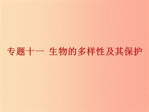 2019年中考生物總復(fù)習(xí) 第九單元 專題十一 生物的多樣性及其保護(hù)課件.ppt