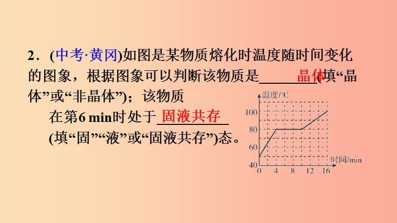 2019年八年级物理上册 第3章 物态变化 双休作业五 专题技能训练2 熔化和凝固课件 新人教版.ppt_第3页