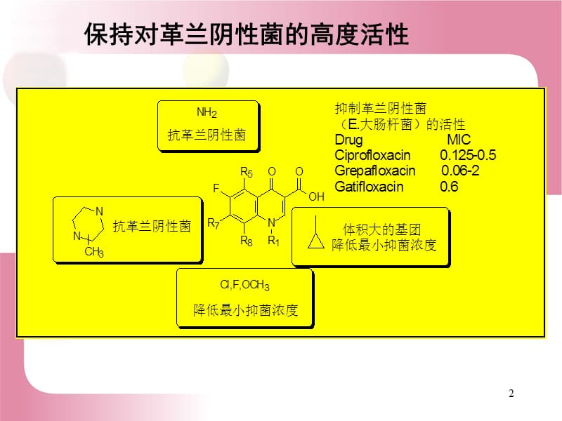 药物化学喹诺酮类构效关系ppt课件_第2页