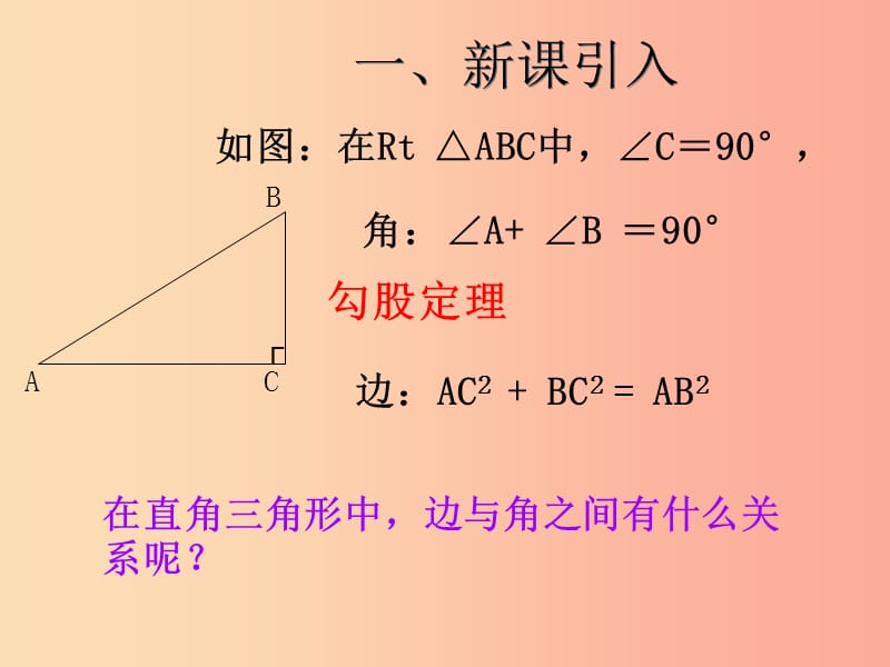 2019届九年级数学下册 第二十八章 锐角三角函数 28.1 锐角三角函数课件 新人教版.ppt_第2页