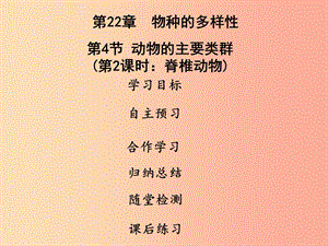 2019年八年級生物下冊 第七單元 第22章 第4節(jié) 動物的主要類群（第2課時 脊椎動物）課件（新版）北師大版.ppt