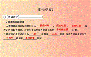 2019年九年級(jí)物理下冊(cè) 第20章 能源與能量守恒定律章末知識(shí)復(fù)習(xí)課件（新版）粵教滬版.ppt