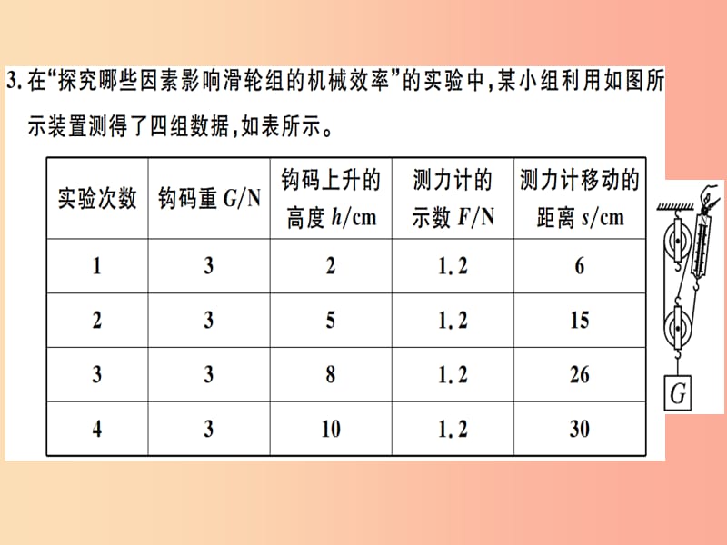 2019八年级物理下册 第十二章 第3节 机械效率（第2课时 测量机械效率）习题课件 新人教版.ppt_第3页