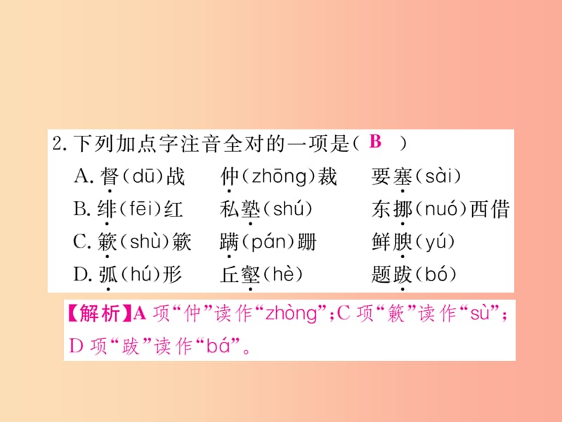 2019年八年级语文上册 专题一 字音字形课件 新人教版.ppt_第3页