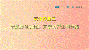 2019年八年級物理上冊 第2章 聲現(xiàn)象 雙休作業(yè)三 專題技能訓(xùn)練1 聲音的產(chǎn)生與傳播課件 新人教版.ppt