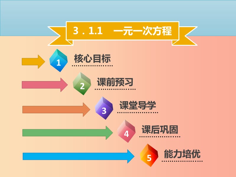 2019年七年级数学上册 第三章 一元一次方程 3.1.1 一元一次方程课件 新人教版.ppt_第1页