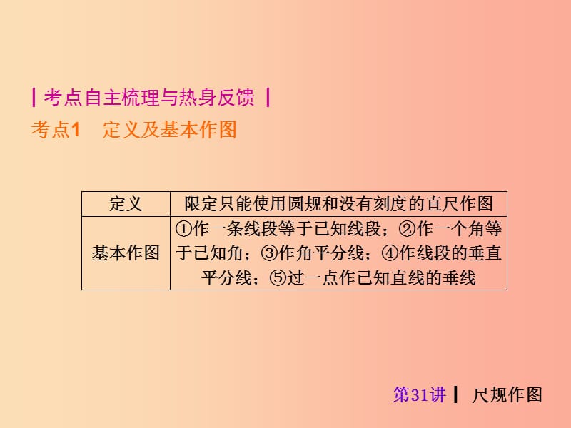 2019届中考数学考前热点冲刺指导《第31讲 尺规作图》课件 新人教版.ppt_第2页