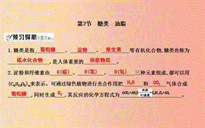 2019屆九年級化學(xué)下冊 第8章 食品中的有機化合物 第2節(jié) 糖類 油脂課件 滬教版.ppt