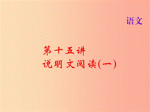 2019屆中考語文名師復(fù)習(xí) 第十五講 說明文閱讀（一）課件.ppt