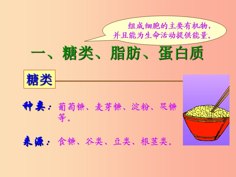 吉林省双辽市七年级生物下册 第四单元 第二章 第一节 食物中的营养物质课件 新人教版.ppt_第3页