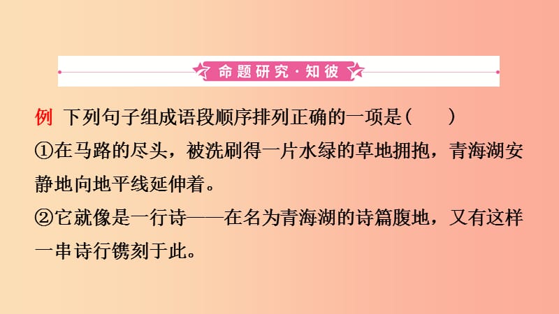 山东省泰安市2019年中考语文 专题复习四 句子排序课件.ppt_第3页