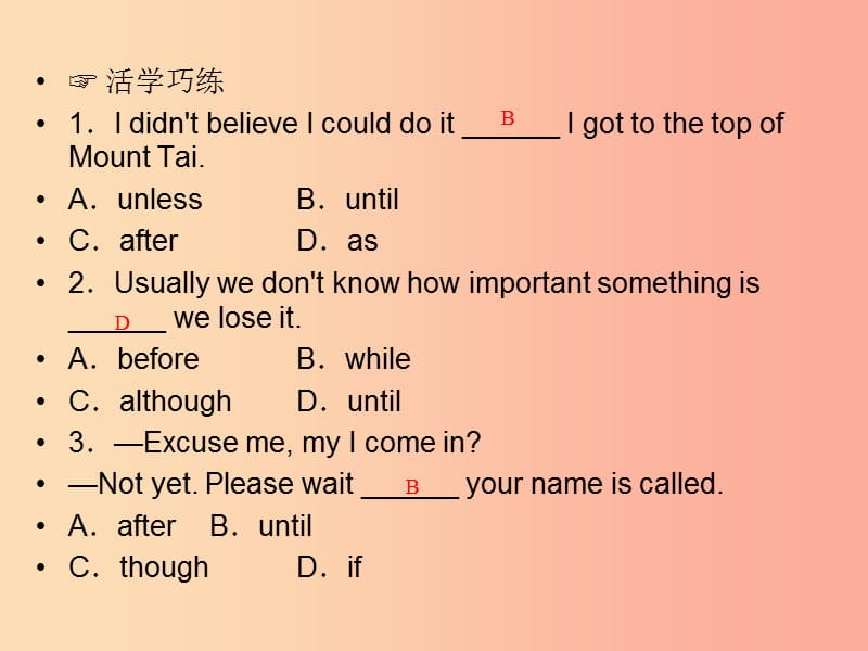 云南省2019中考英语复习 第1部分 教材同步复习 Grade 8 Book 1 Units 9-10课件.ppt_第3页