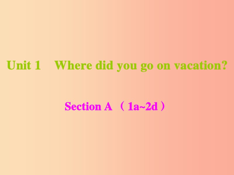 八年级英语上册 Unit 1 Where did you go on vacation课件 新人教版.ppt_第1页