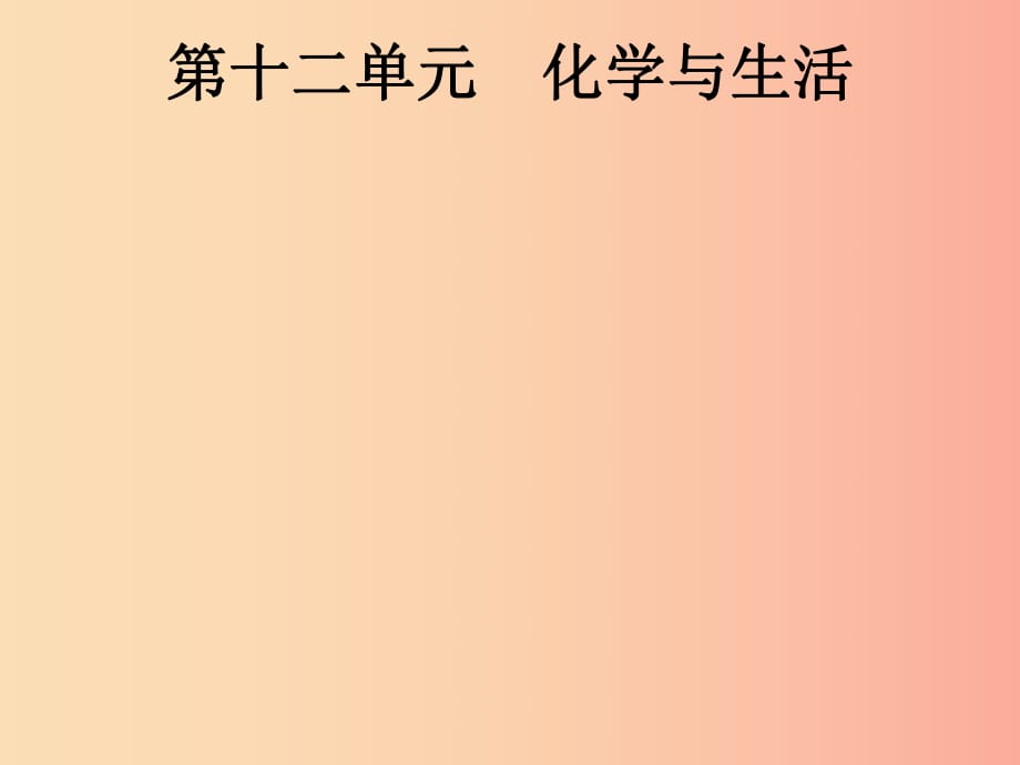 （課標(biāo)通用）安徽省2019年中考化學(xué)總復(fù)習(xí) 第12單元 化學(xué)與生活課件.ppt_第1頁