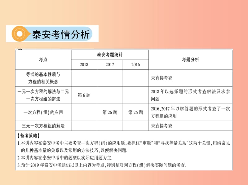 2019版中考数学 第一部分 基础知识过关 第二章 方程（组）与不等式（组）第5讲 一次方程与方程组课件.ppt_第3页