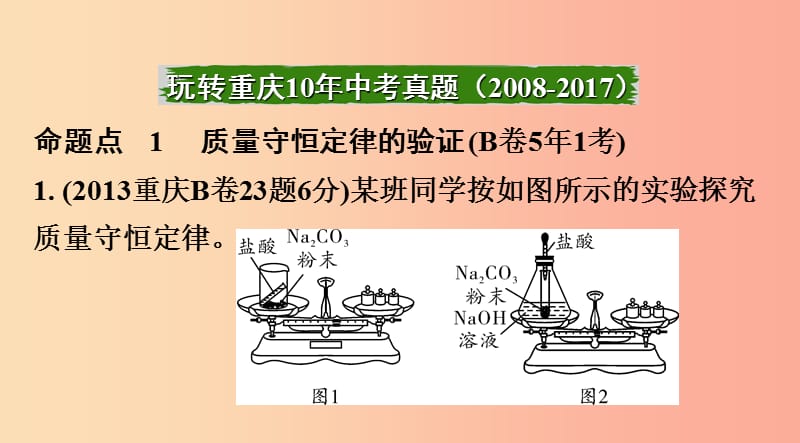 重庆市2019年中考化学总复习第一轮基础知识研究第二单元化学基本概念和原理第13讲质量守恒定律课件.ppt_第2页