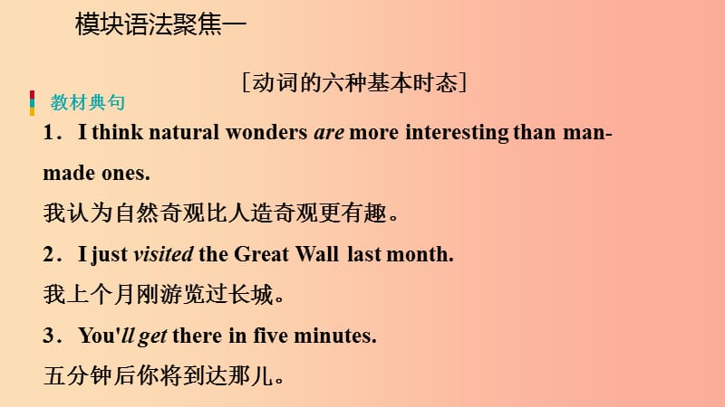 广西2019年秋九年级英语上册Module1Wondersoftheworld语法聚焦一课件新版外研版.ppt_第3页