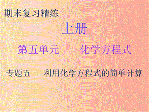 九年級化學上冊 期末復習精煉 第五單元 化學方程式 專題五 利用化學方程式的簡單計算課件 新人教版.ppt