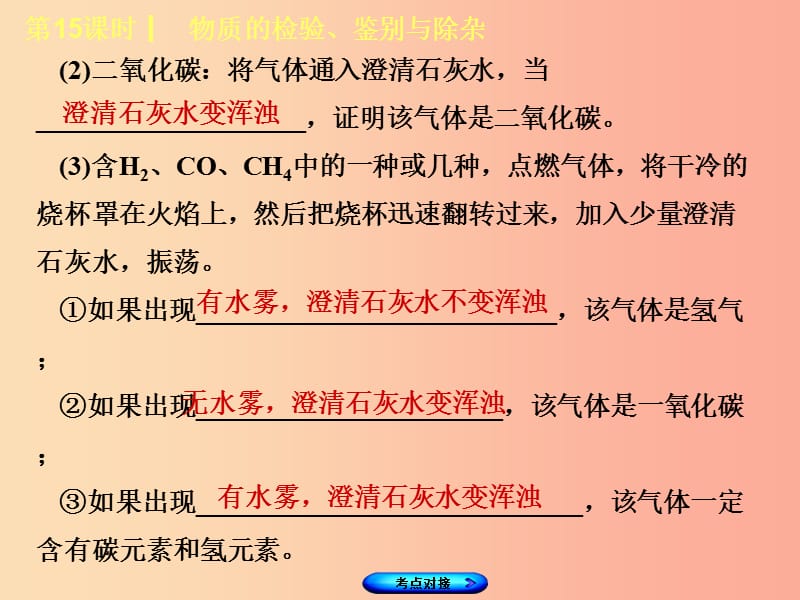 福建省2019年中考化学复习 主题五 科学探究 第15课时 物质的检验、鉴别与除杂课件.ppt_第3页