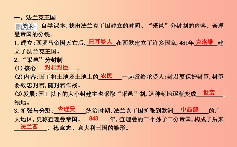 九年级历史上册《第二单元 中古时期的欧洲和亚洲》第6课 西欧封建国家课件 中华书局版.ppt_第2页