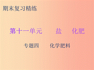 2019秋九年級化學下冊 期末復習精煉 第十一單元 鹽 化肥 專題四 化學肥料課件 新人教版.ppt