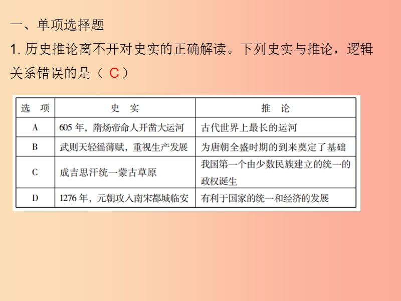 七年级历史下册第二单元辽宋夏金元时期：民族关系发展和社会变化第10课蒙古族的兴起与元朝的建立习题.ppt_第2页