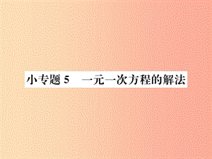 七年級(jí)數(shù)學(xué)上冊(cè) 小專題5 一元一次方程的解法課件 新人教版.ppt