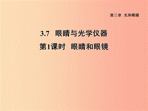 （安徽專(zhuān)版）2019年八年級(jí)物理上冊(cè) 3.7 眼睛與光學(xué)儀器（第1課時(shí) 眼睛與眼鏡）習(xí)題課件（新版）粵教滬版.ppt