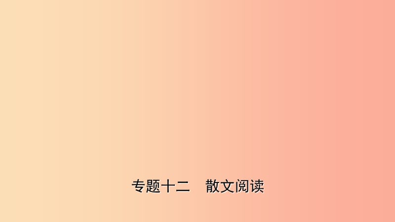 山东省临沂市2019年中考语文 专题复习十二 散文阅读课件.ppt_第1页