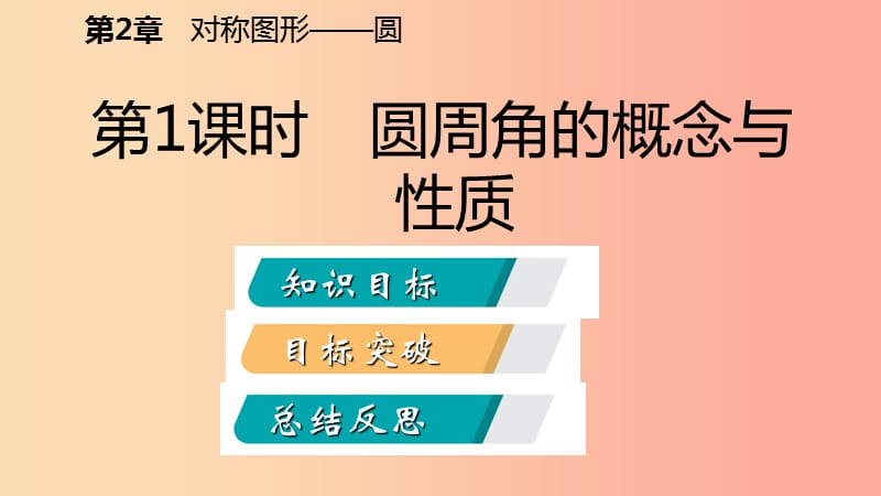 2019年秋九年级数学上册 第2章 对称图形—圆 2.4 圆周角 第1课时 圆周角的概念与性质导学课件 苏科版.ppt_第2页