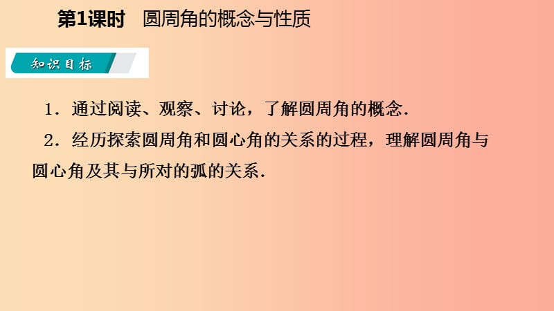 2019年秋九年级数学上册 第2章 对称图形—圆 2.4 圆周角 第1课时 圆周角的概念与性质导学课件 苏科版.ppt_第3页